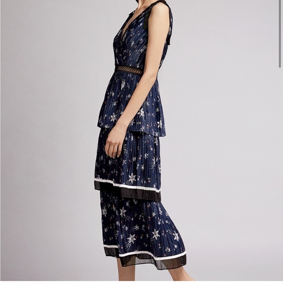 knee length dresses for ladies Self Portrait Size 2 Star Mesh Midi Dress – Turnabout Luxury Resale main image 0